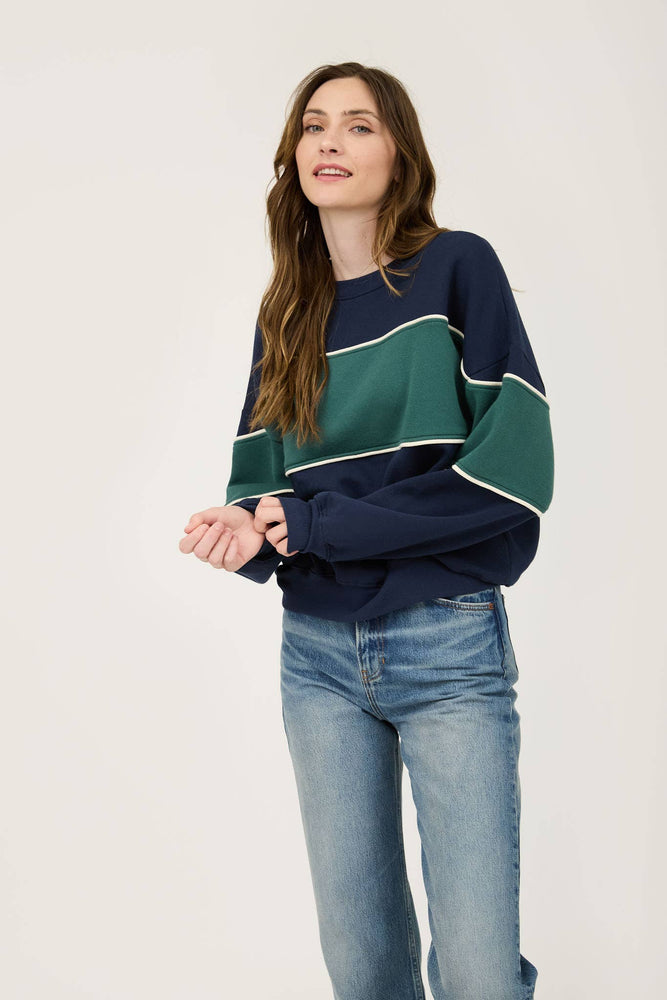 Retro Colorblock Stripe Sweatshirt